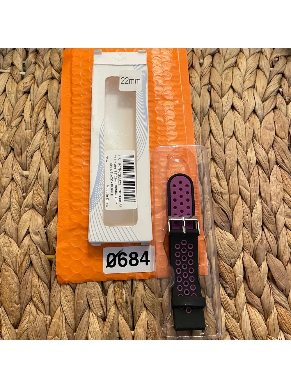 ✅ 22mm Sport Silicone Watch Band Strap Black Purple Perforated Breathable